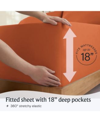 Microfiber Silky Soft Cooling 4-PC Deep Pocket Sheet Set, Queen