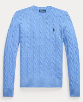 Women's Cable Wool-Cashmere Crew Neck Sweater