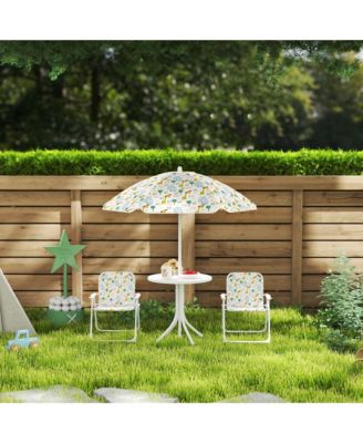 Kids Picnic Table and Chair Set, Activity Table with Chairs, Umbrella