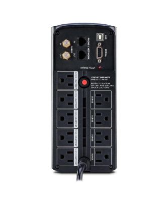 – 1000VA/600W Computer Battery Backup UPS with LCD Display, 9 Outlets, USB & Serial Ports