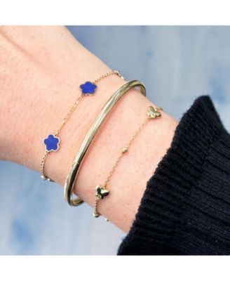 Lapis Flower Bracelet 14K Gold