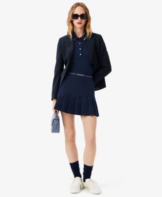 Women's Pleated Mini Logo Short Skirt