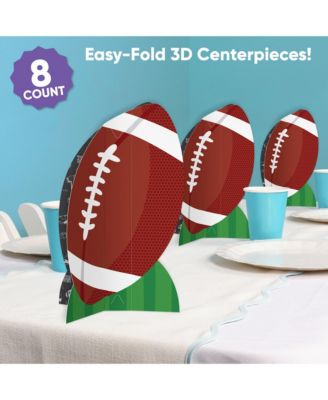 Big Dot of Happine Freestanding 3D Football Centerpiece Table Decorations - 8 Count