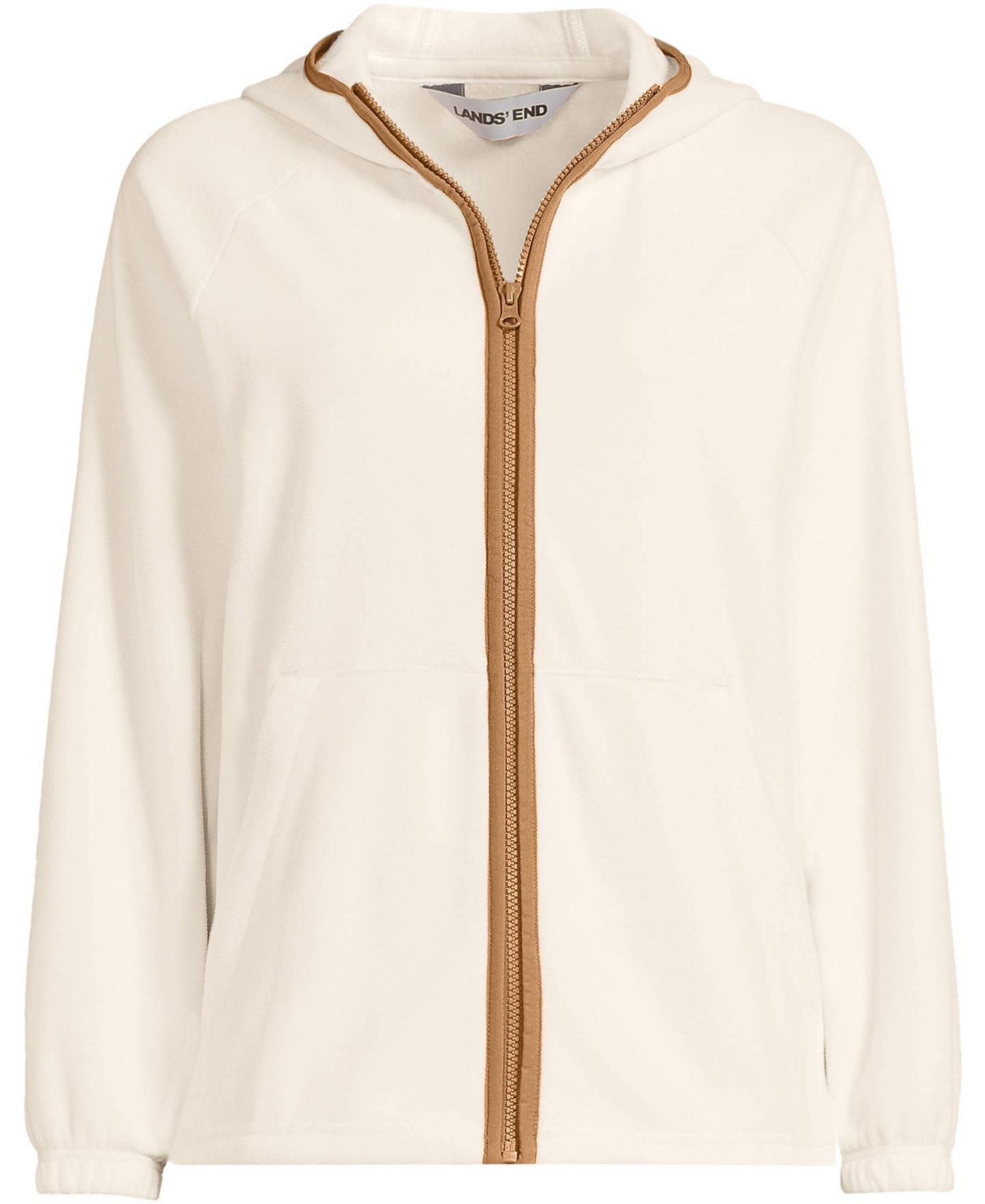 Женская куртка Lands' End Anyweather RainDefense Fleece Full Zip, цвет: Слоновая кость латте — фото 4