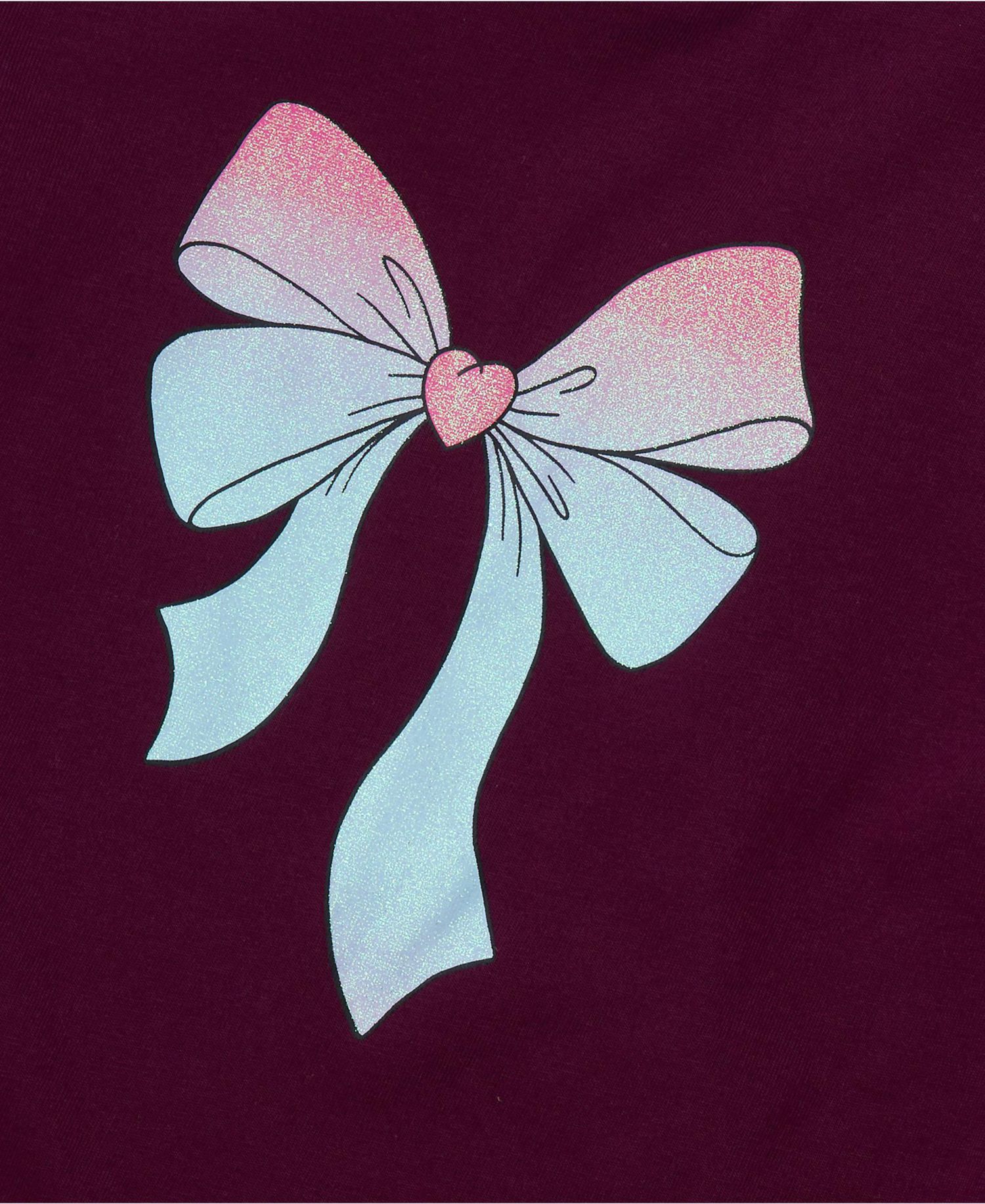 Girls Long Sleeve Graphic Tee With Puff Shoulder