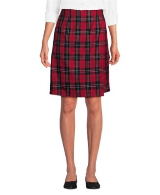 Women's Plaid A Line Tab Skort Top of Knee