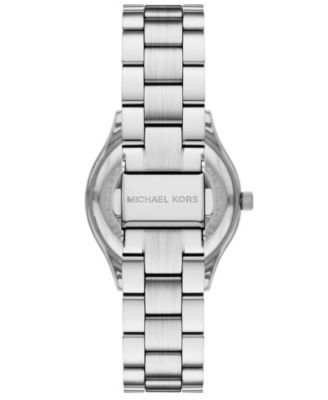 Women's&nbsp;Slim Runway Three-Hand Silver-Tone Stainless Steel Watch and Jewelry Set, 32mm