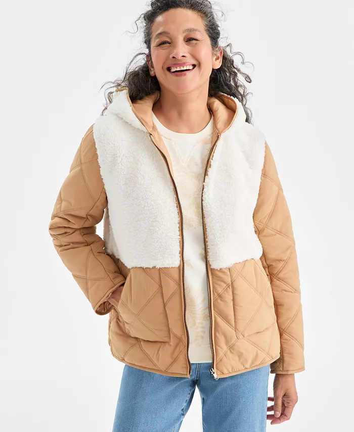 Women's Mixed Media Sherpa Jacket