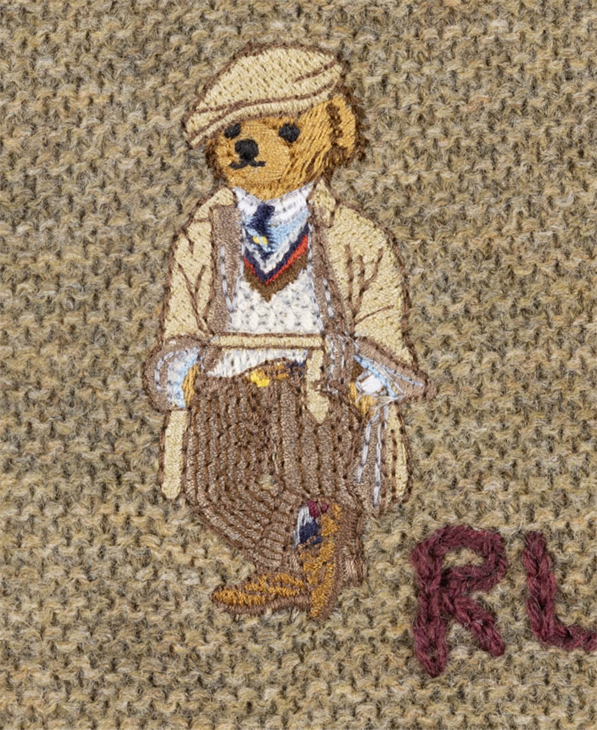 Polo Ralph Lauren Charles Bear Patchwork Wool Blend Scarf In Multi