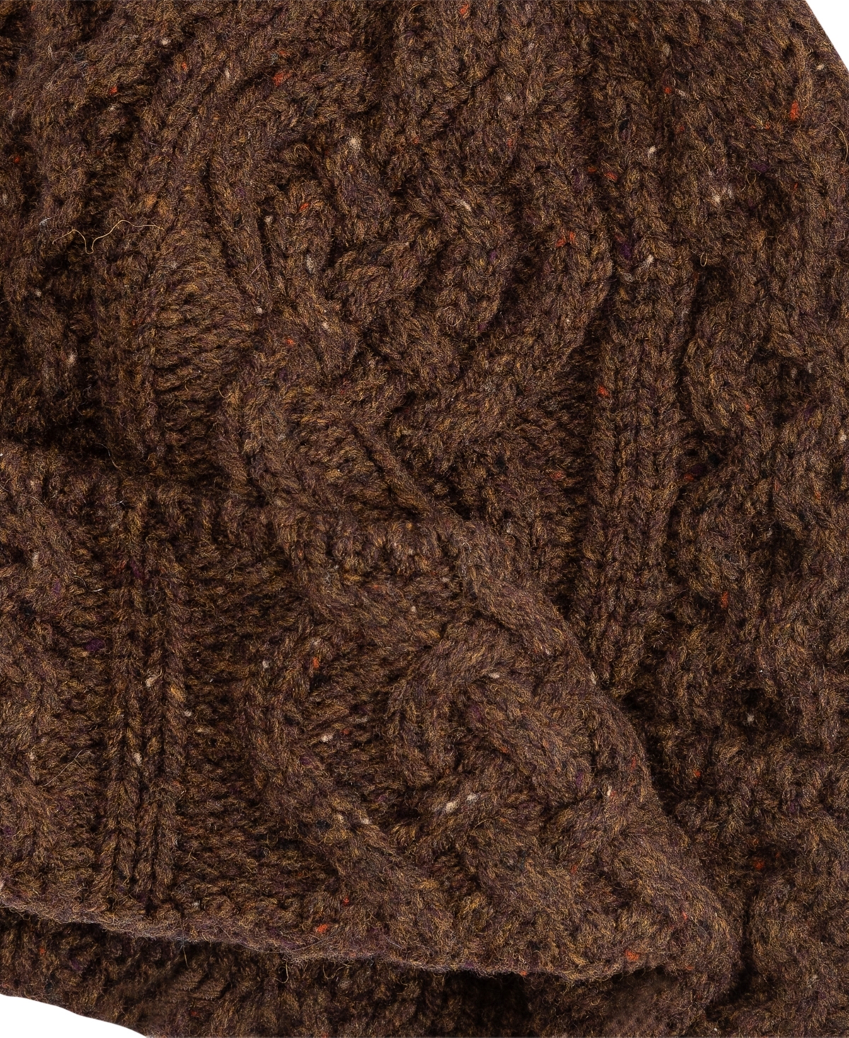 Polo Ralph Lauren Men's Tweed Cable Cuff Beanie In Brown