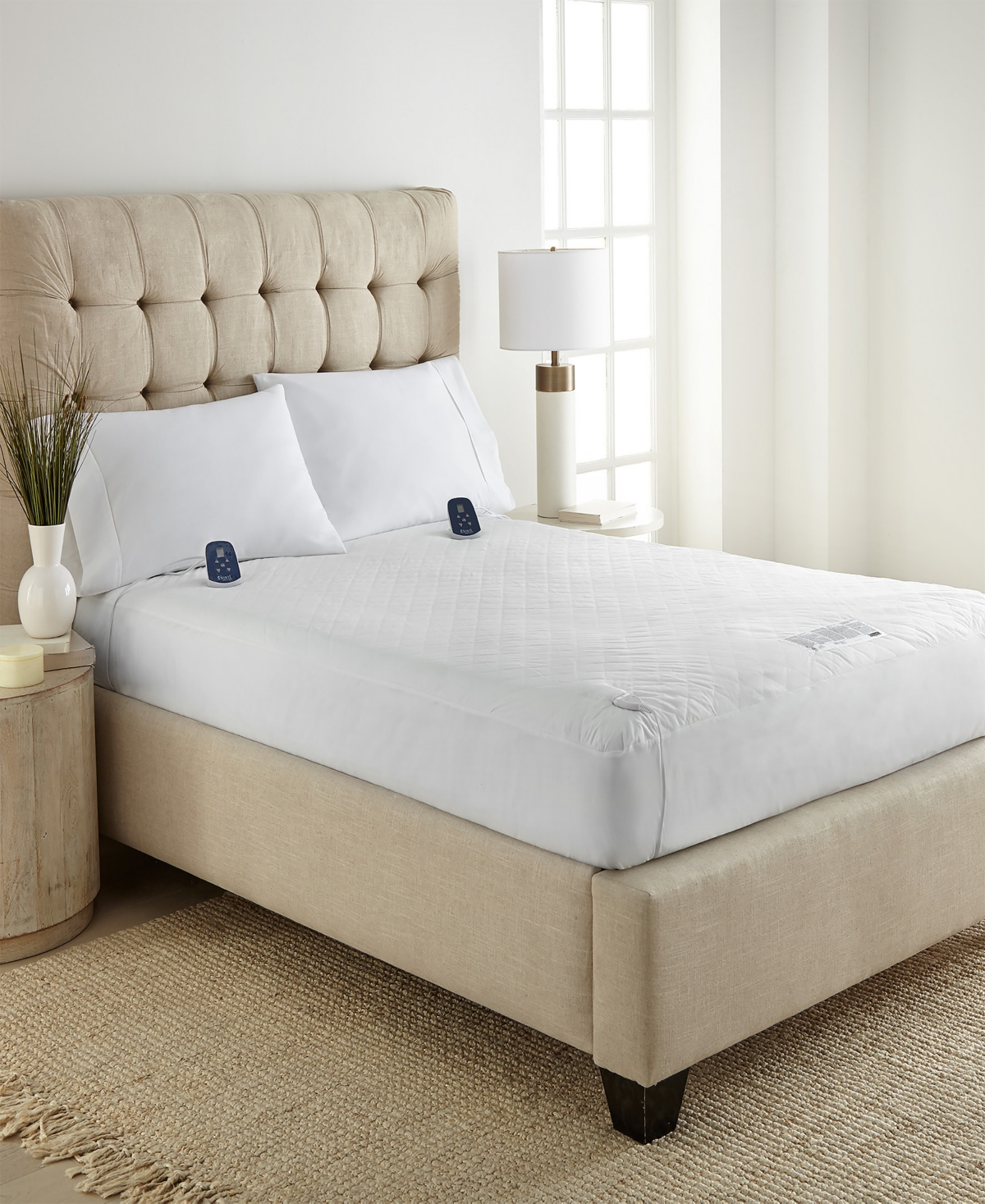 Shavel Micro Flannel Electric Mattress Pad In White