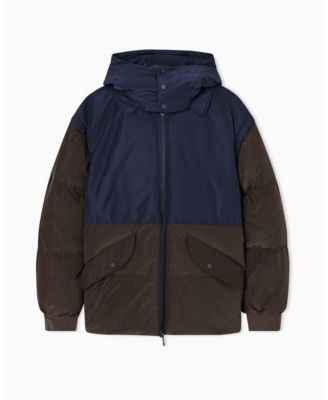 Men's Color Block Hooded Puffer Jacket