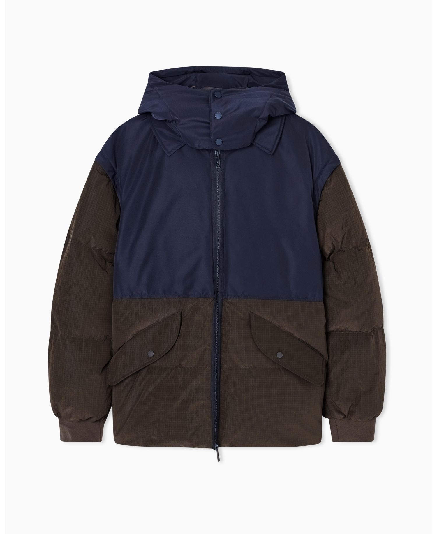 Men's Color Block Hooded Puffer Jacket