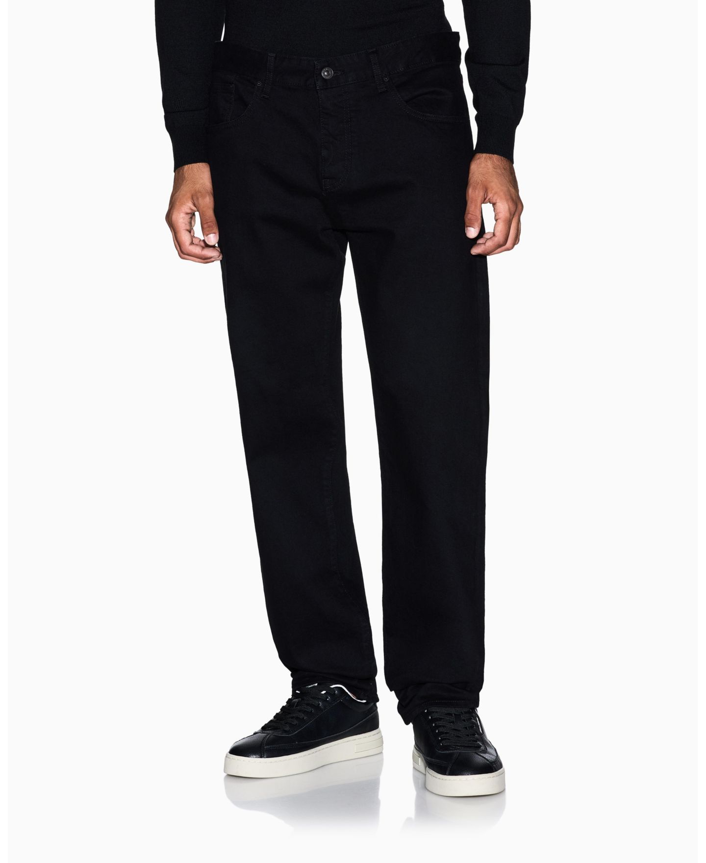 Мужские джинсы A|X Armani Exchange J16 Straight Comfort Denim Jeans, цвет: Чёрный джинсовый — фото 1