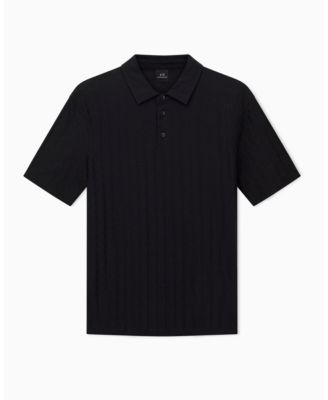 Men's Short Sleeve Mercerized Cotton Jacquard Polo Shirt