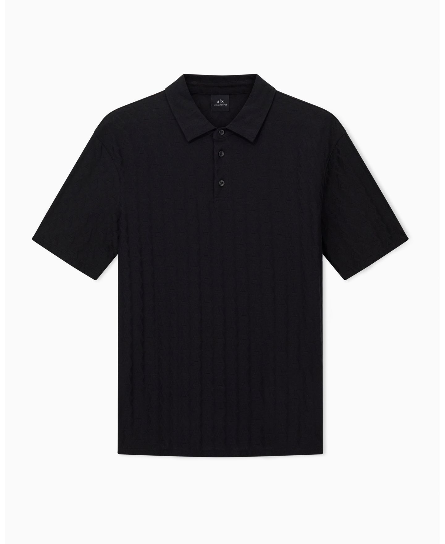 Мужское поло A|X Armani Exchange Short Sleeve Mercerized Cotton Jacquard Polo Shirt, цвет: Чёрный — фото 5