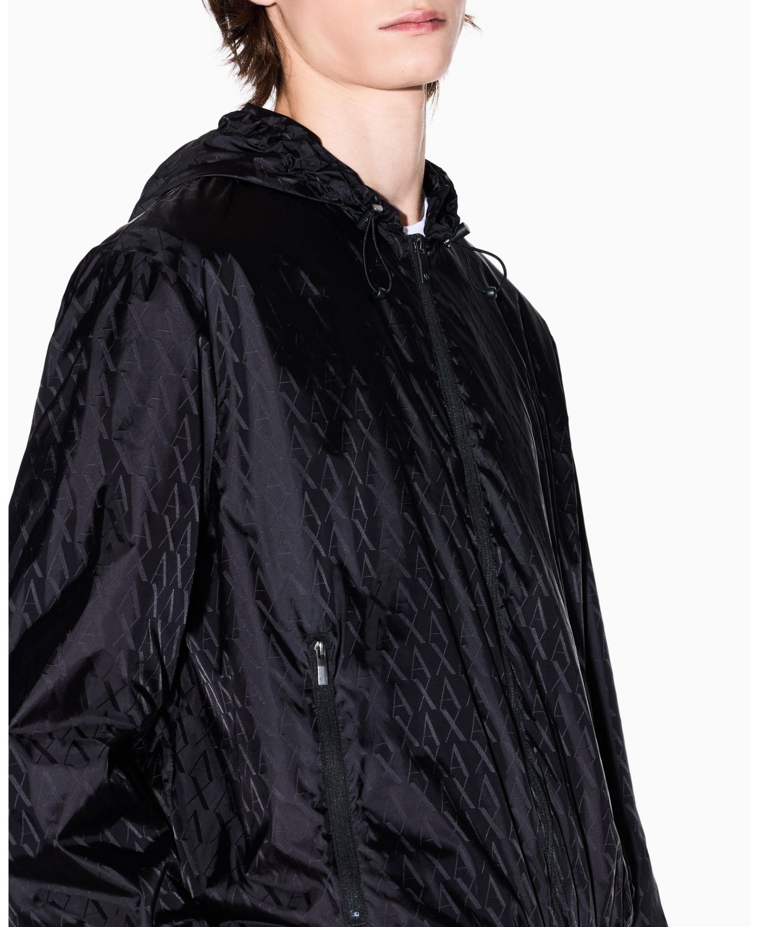 Men's Jacquard Allover Logo Windbreaker Jacket