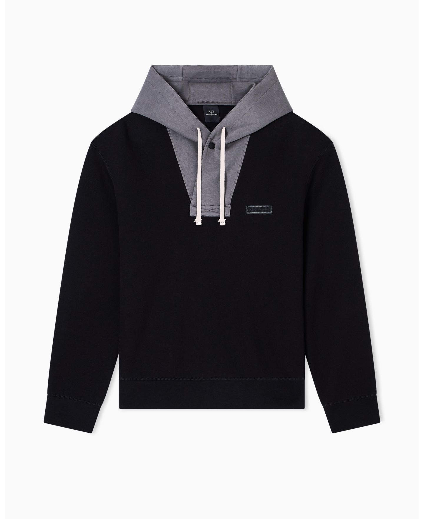 Мужское худи A|X Armani Exchange Cozy Lab Color Block Pique, цвет: Чёрный — фото 5