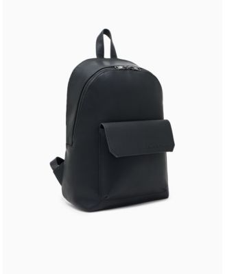 Men's Faux-Leather with Lettering Backpack