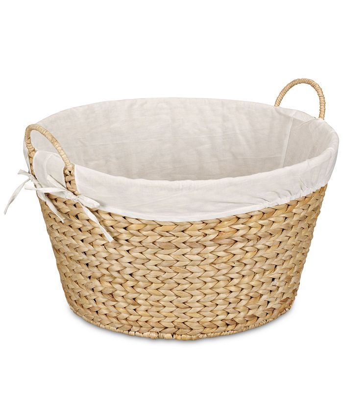 Household Essentials - Banana Leaf Wicker Round Laundry Basket