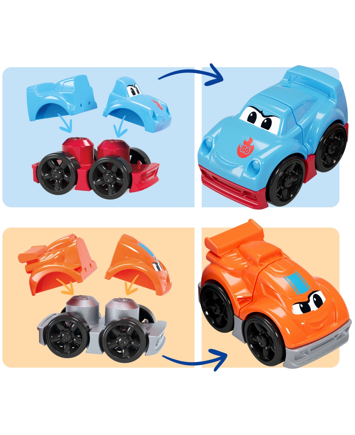 Mega Bloks First Builders Build And Race Rig Toy Blocks, 19 Pieces In Blue