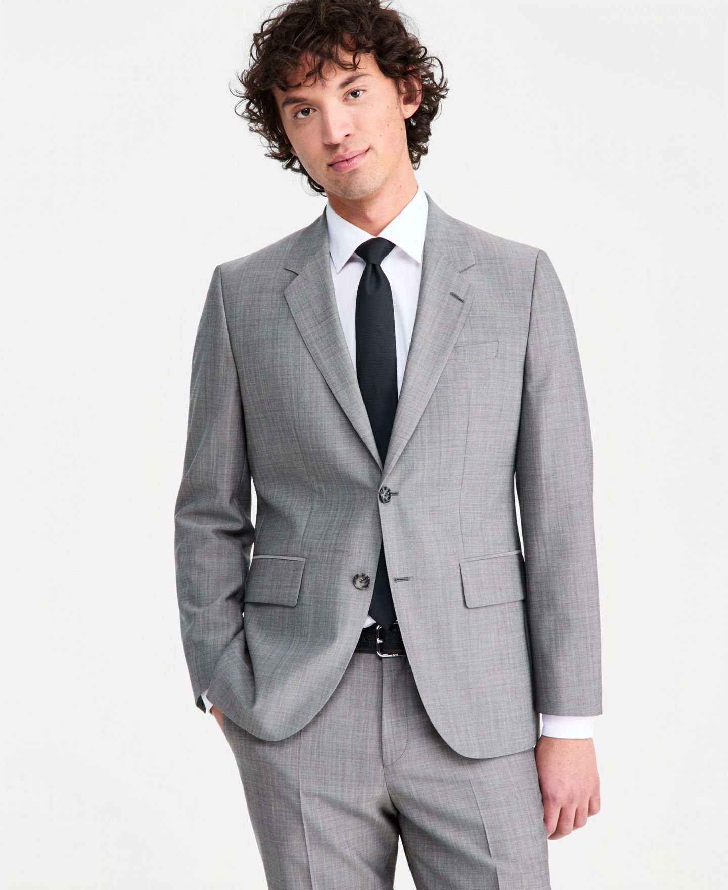 Мужские куртки Hugo Boss Modern-Fit Suit Separates, цвет: Тёмный серый — фото 1
