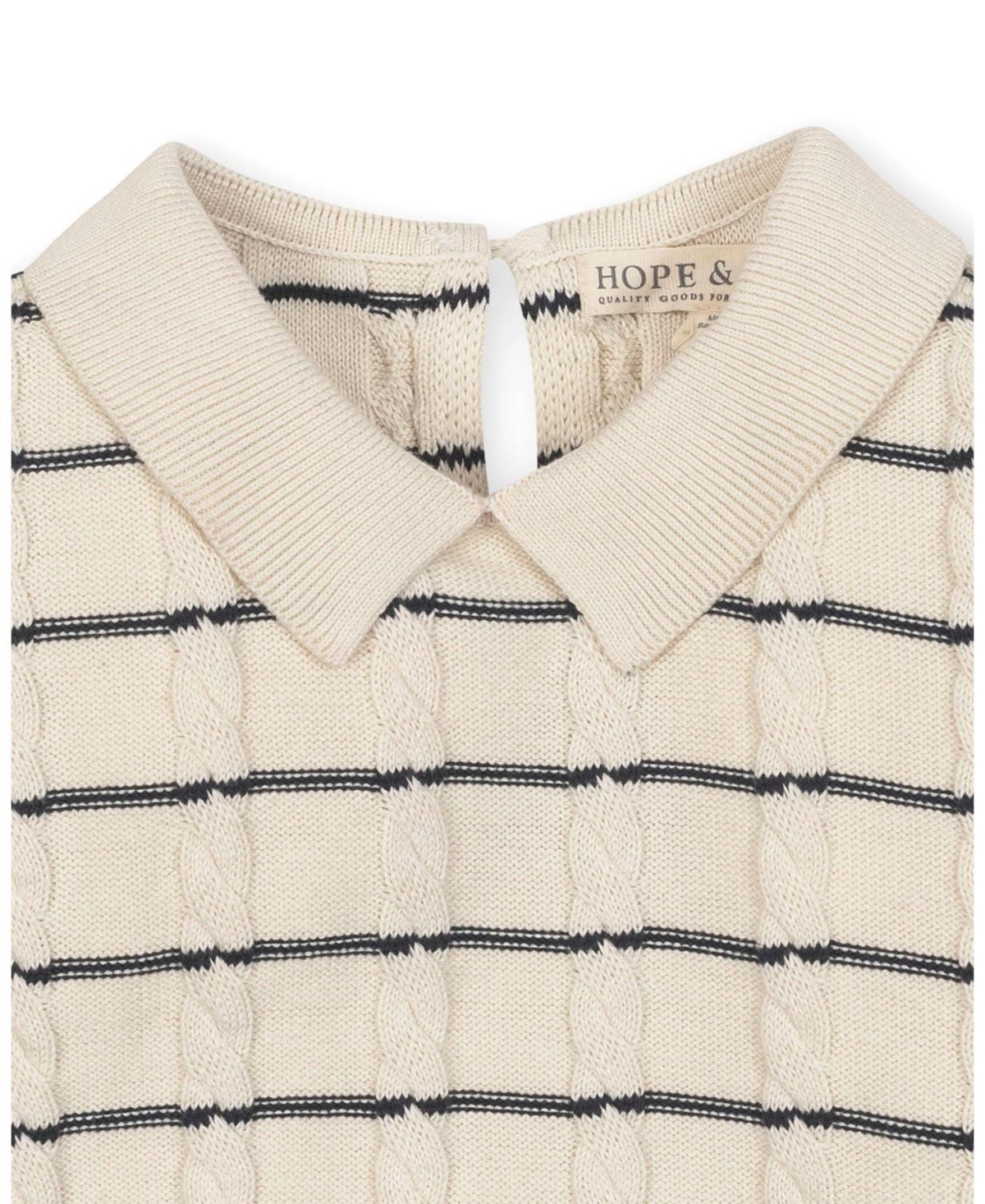 Hope & Henry Toddler Girls Organic Long Sleeve Peter Pan Collar Sweater Dress