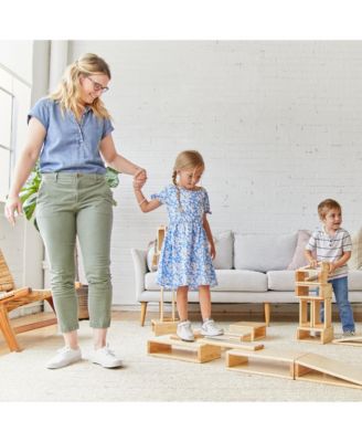 Hollow Block Set, Natural, 18-Piece