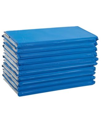 RestZone Everyday Folding Rest Mat, 4-Section, 5/8in, Blue/Grey, 5-Pack
