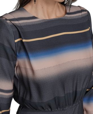 Women's Boat-neck Striped Dress