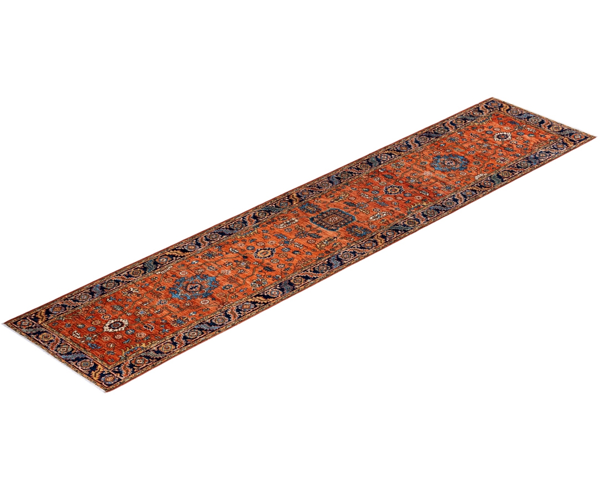 Adorn Hand Woven Rugs Serapi M1982 2'9"x12'11" Runner Area Rug In Multi