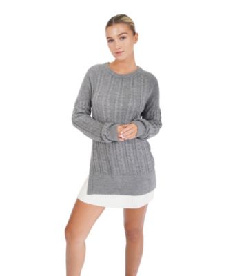 Women's At Last Cable Knit Jumper with Slit