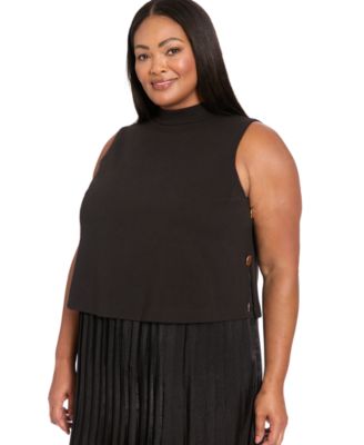 Plus Size Sleeveless A-Line Midi Dress