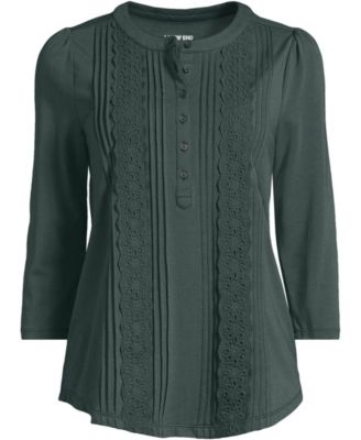 Women's 3/4 Sleeve Lightweight Jersey Embellished Top