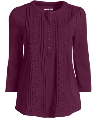 Women's 3/4 Sleeve Lightweight Jersey Embellished Top