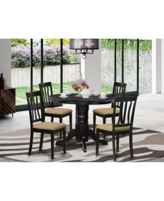 SHAN5-BLK-C 5 Pc Dining room set- Dinette Table and 4 Kitchen Dining Chairs