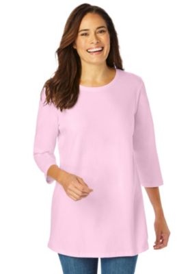 Plus Size Perfect Three-Quarter Sleeve Crewneck Tee
