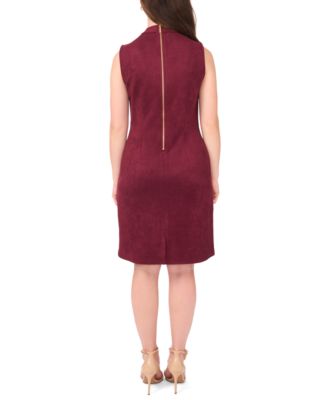 Petite Suede Sleeveless Midi Dress