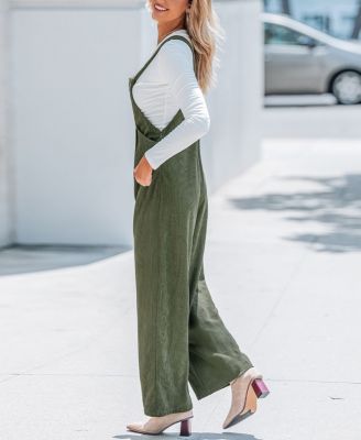 Women's Chic Corduroy Wide-Leg Overalls