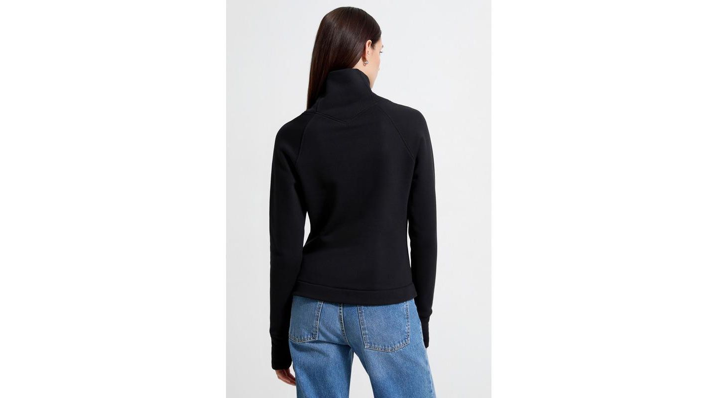 Женский свитшот Marcella Washington High V-Collar Long-Sleeve Relaxed Sweatshirt with Thumbholes, цвет: Чёрный — фото 3