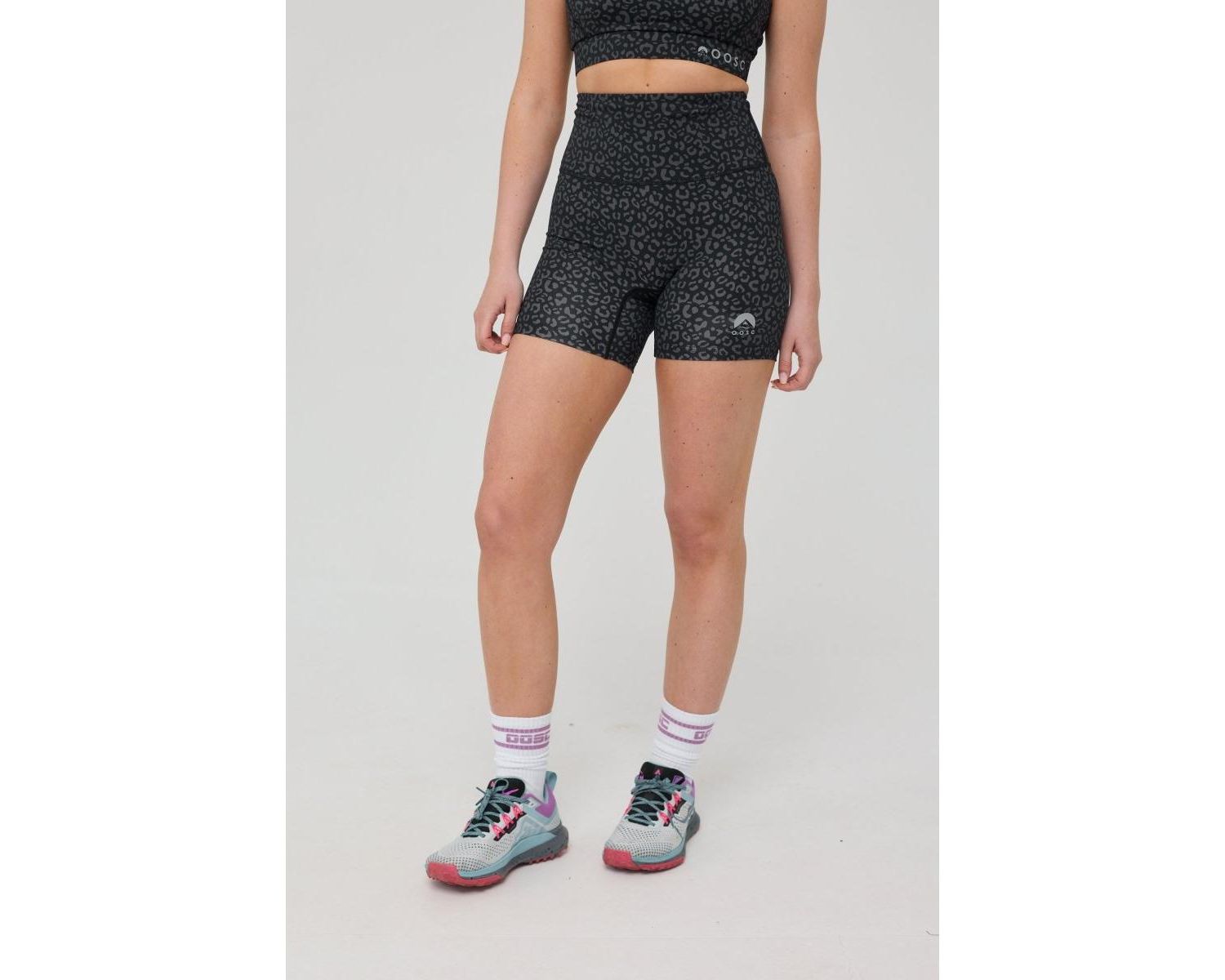Women's Infinite High Waisted Shorts - Black Leopard