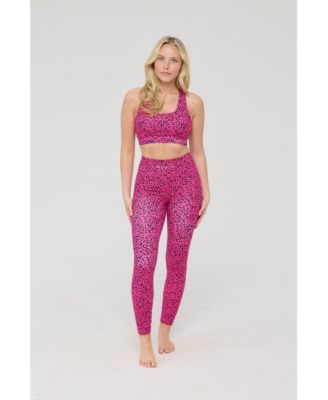 Women's Infinite High Waisted Leggings - Pink Leopard