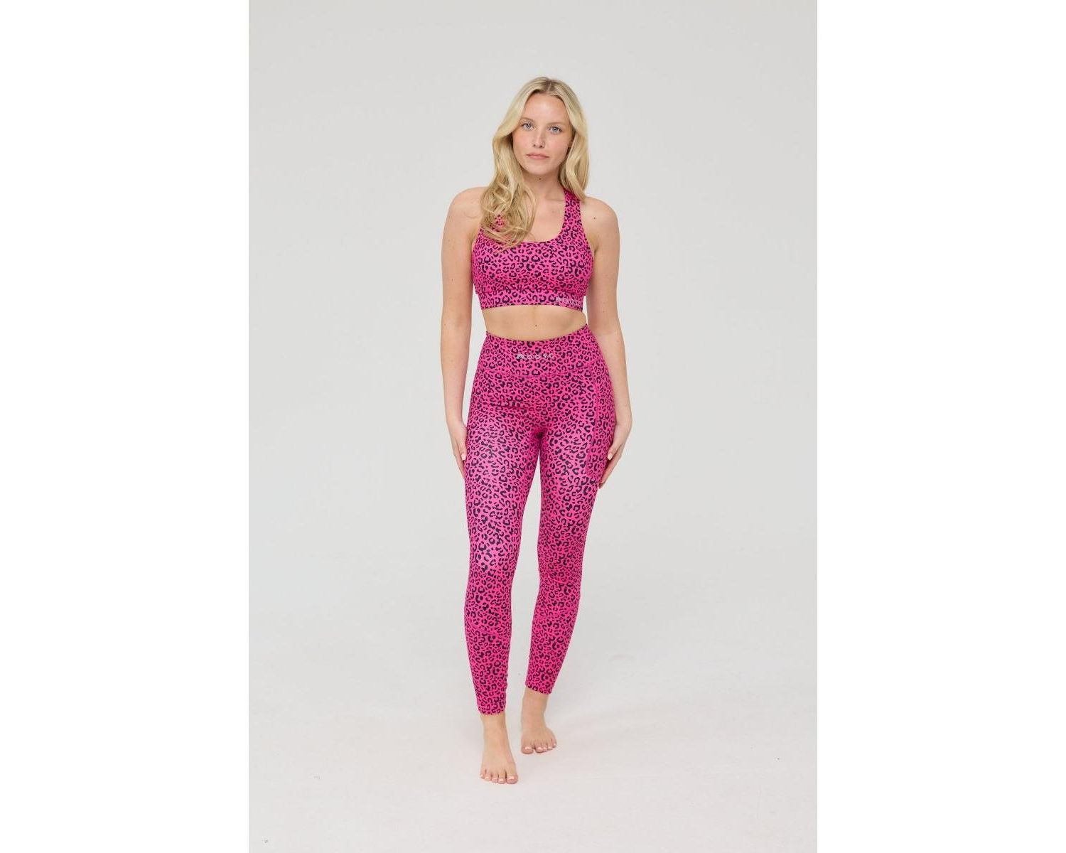 Women's Infinite High Waisted Leggings - Pink Leopard