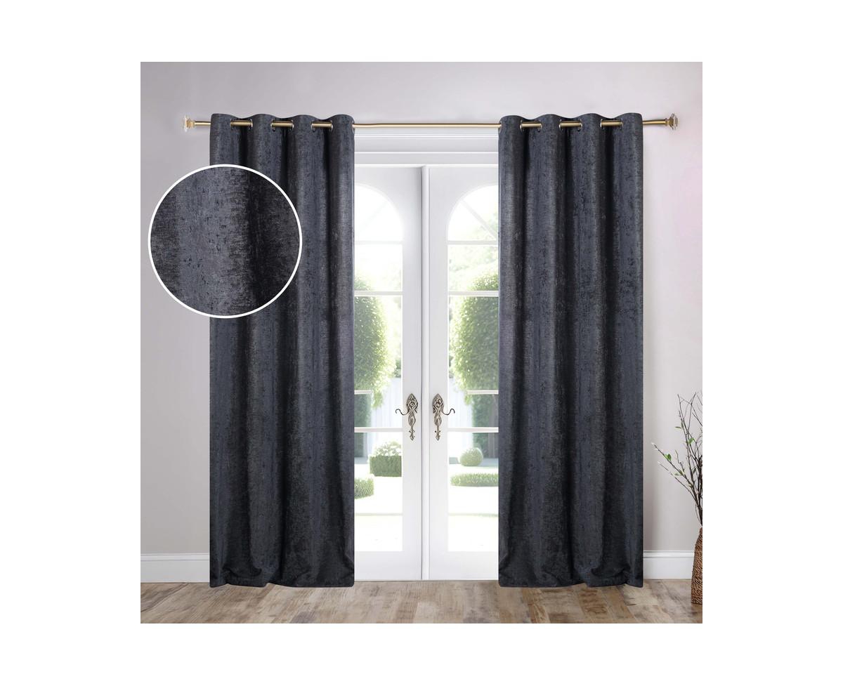 Superior Noor Chenille Semi-Blackout Machine Washable Curtains, Set of 2 Panels