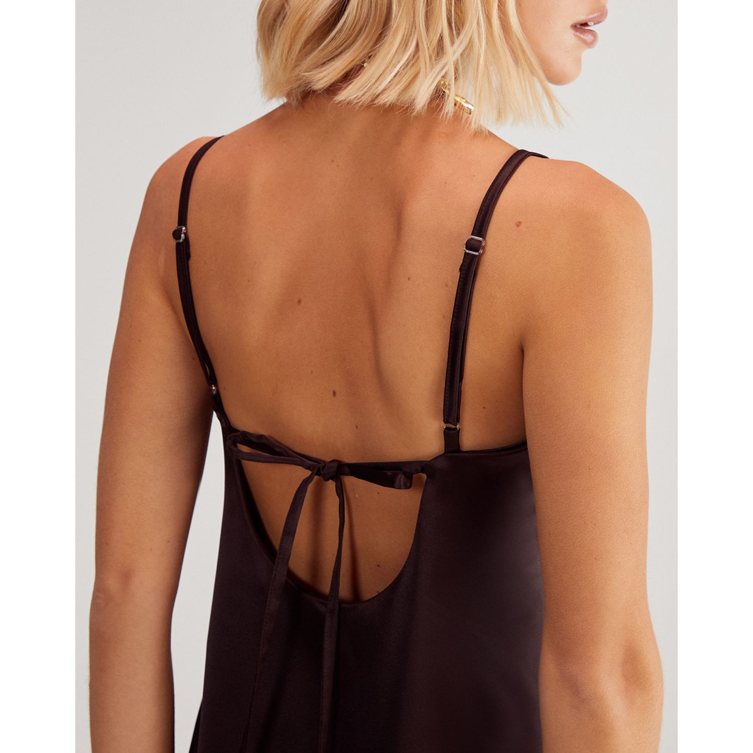 Women's Satin Square Neck Maxi Slip Dress