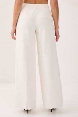 Women's Embroidered Tailored Wide Leg Pants
