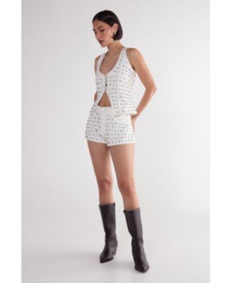 Women's Studded Denim Shorts