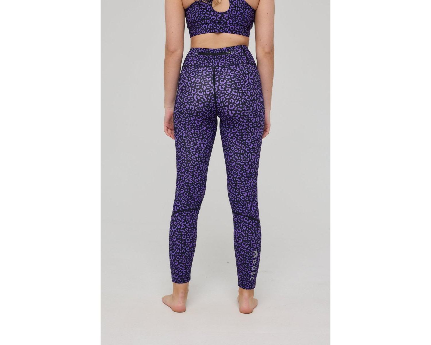 Women's Infinite High Waisted Leggings - Purple Leopard
