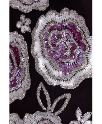 Women's Beaded Flower Sequin Mini Dress