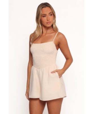 Women's Alaric Shirred Romper - Cream